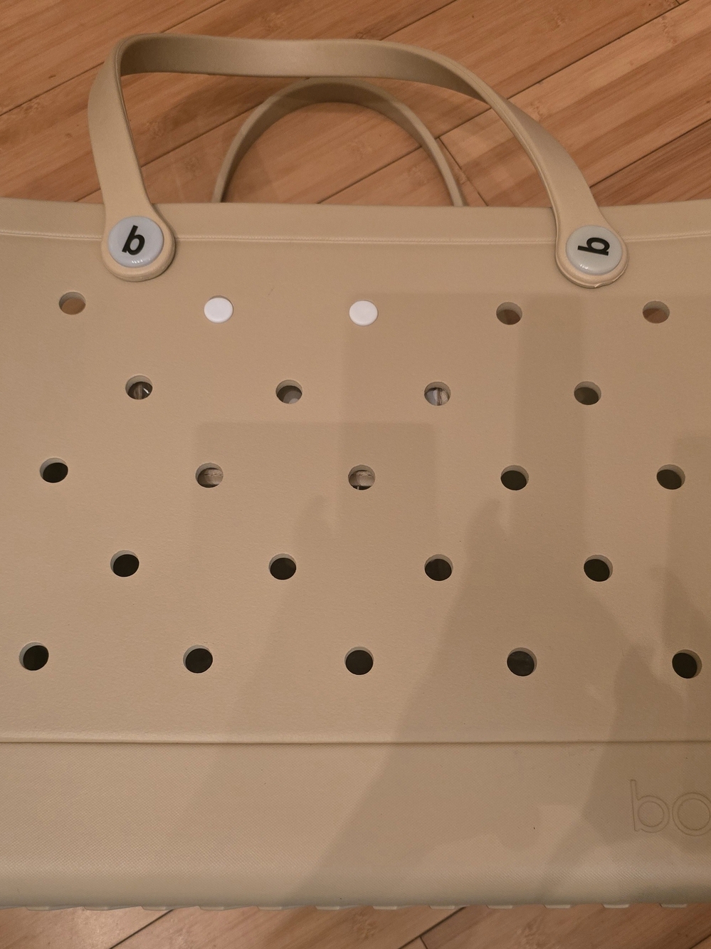 BOGG BAG Beige Travel Tote with Perforated Design
